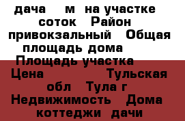 дача 20 м3 на участке 6 соток › Район ­ привокзальный › Общая площадь дома ­ 20 › Площадь участка ­ 6 › Цена ­ 500 000 - Тульская обл., Тула г. Недвижимость » Дома, коттеджи, дачи продажа   